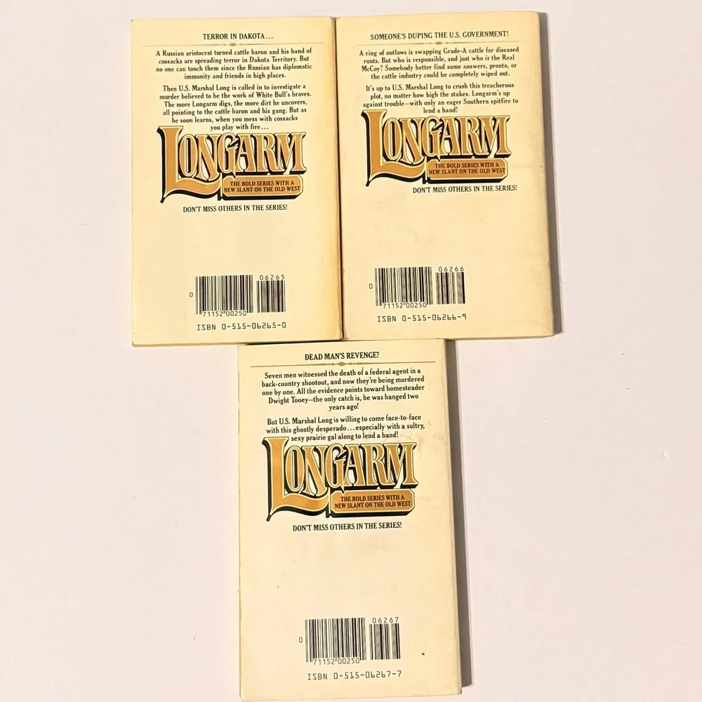 3 Longarm Western Books Tabor Evans 64 65 66 Cattle Baron Steer Swindlers 1984